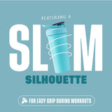 BlenderBottle Strada Sleek en escritorio mostrando uso diario y estilo
