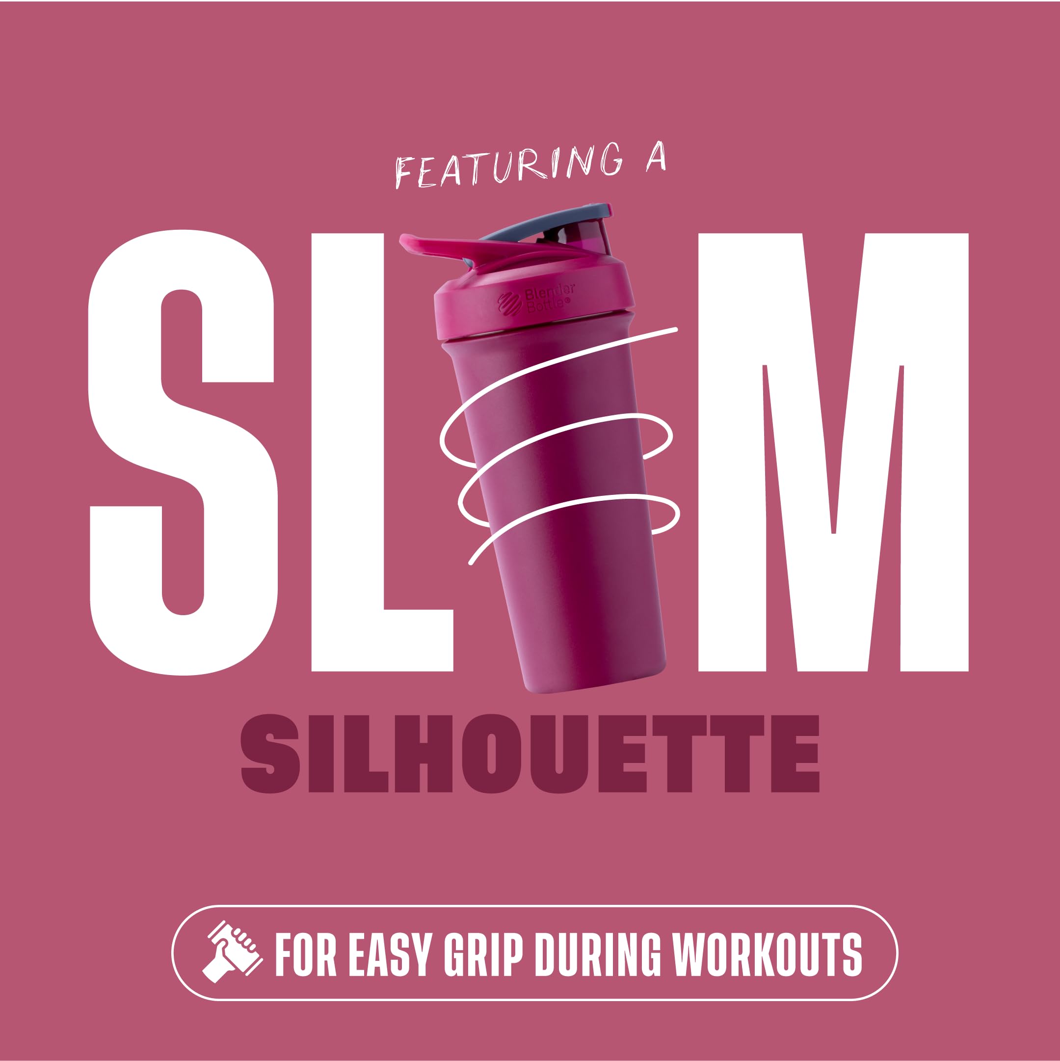 BlenderBottle Strada Sleek etiqueta de acero y libre de BPA, seguridad y durabilidad