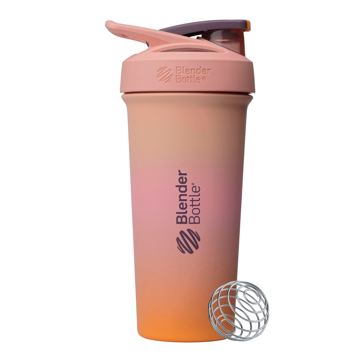 BlenderBottle Strada Sleek vista frontal con diseño ergonómico y beneficio práctico