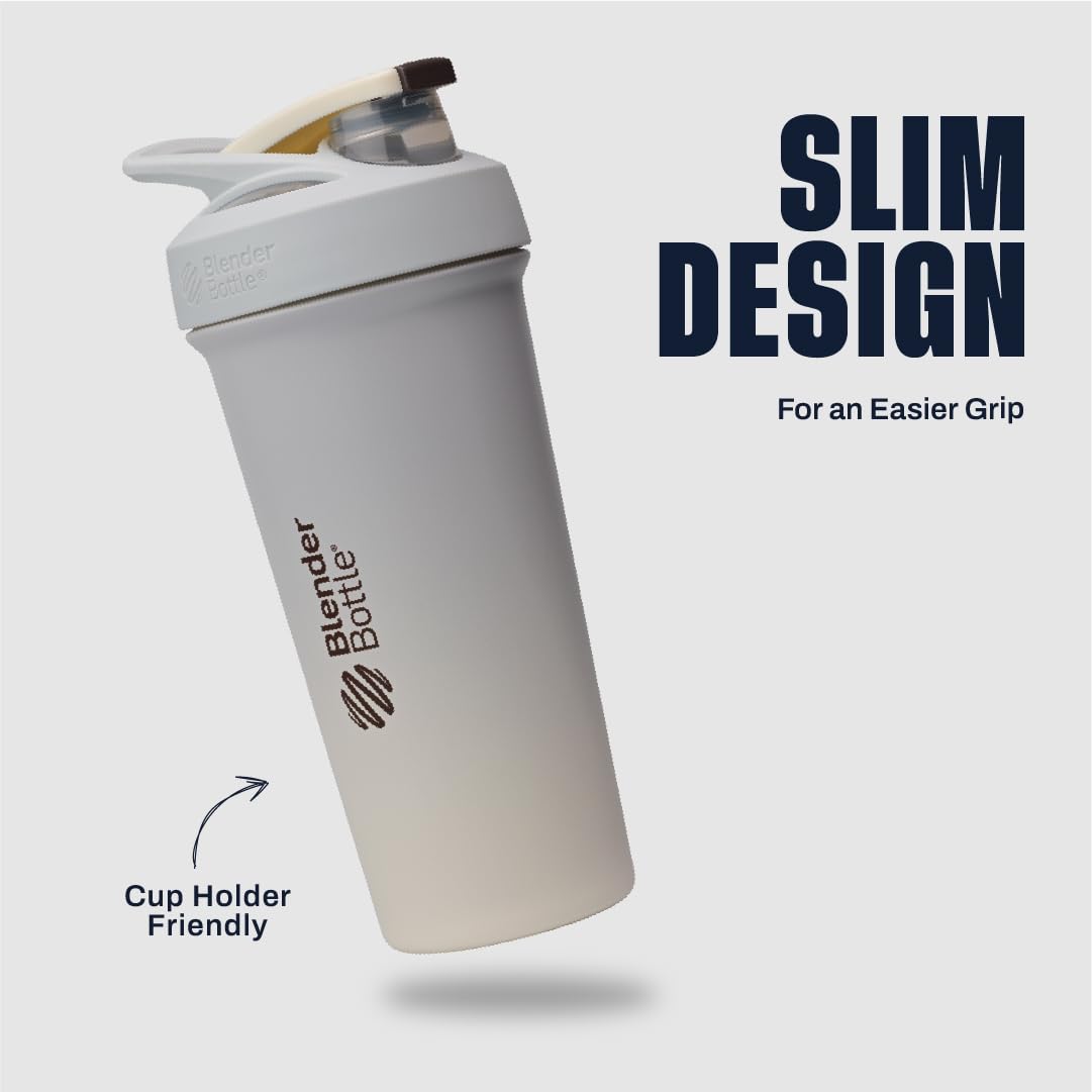 BlenderBottle Strada Sleek superficie y agarre ergonómico que facilita su uso