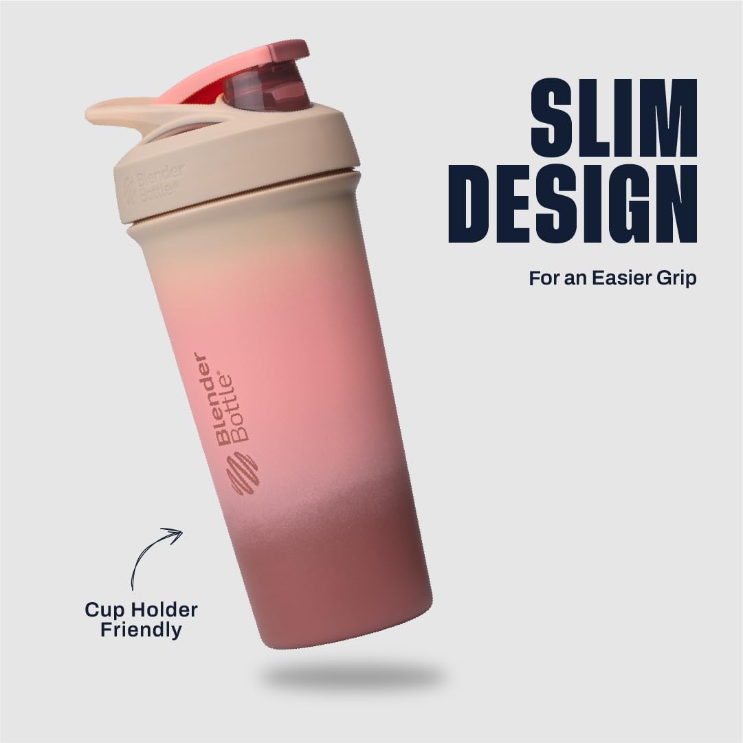 BlenderBottle Strada Sleek textura del agarre para manejo cómodo en movimiento