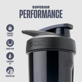 BlenderBottle Strada cierre push-button y seguro deslizante que evita aperturas accidentales