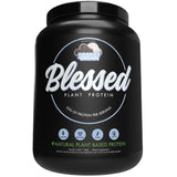 BLESSED empaque frontal Cookies & Cream mostrando beneficios veganos