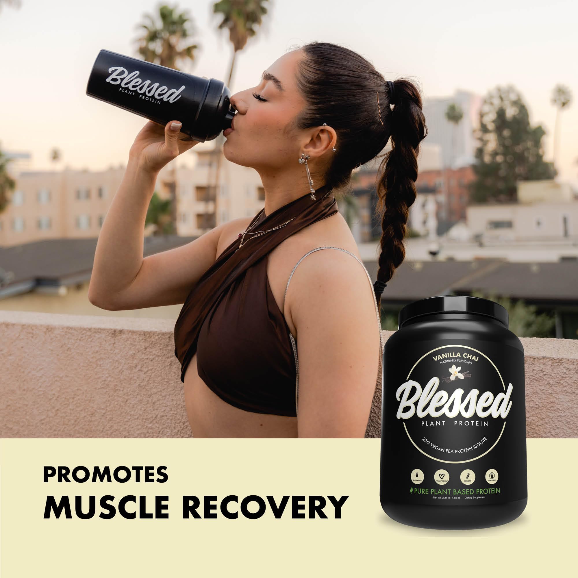 BLESSED scoop con proteína para medir 23 g y control de porciones sencillo