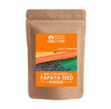Blessfull Healing frasco frontal del polvo de semillas de papaya mostrando presentación y pureza