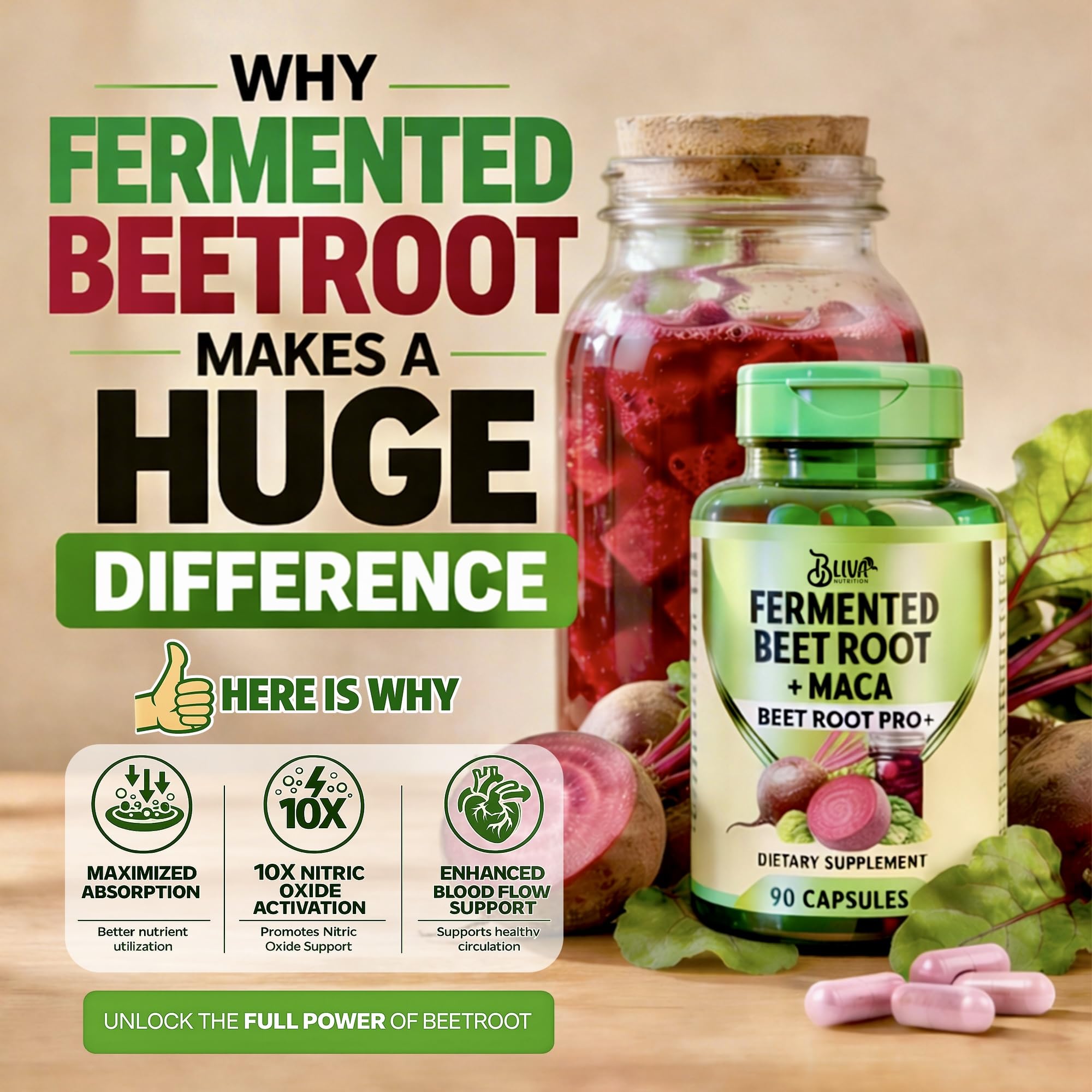 BLIVA NUTRITION etiqueta con lista de ingredientes y beneficios