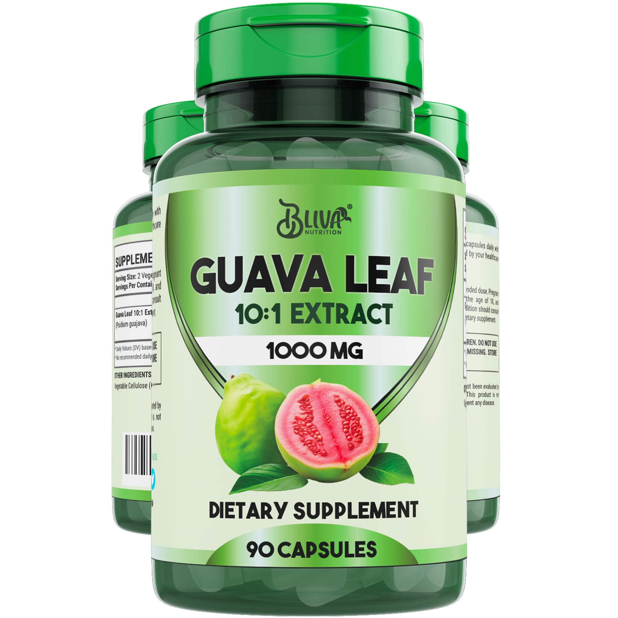 BLIVA NUTRITION frasco frontal mostrando 90 cápsulas y etiqueta clara