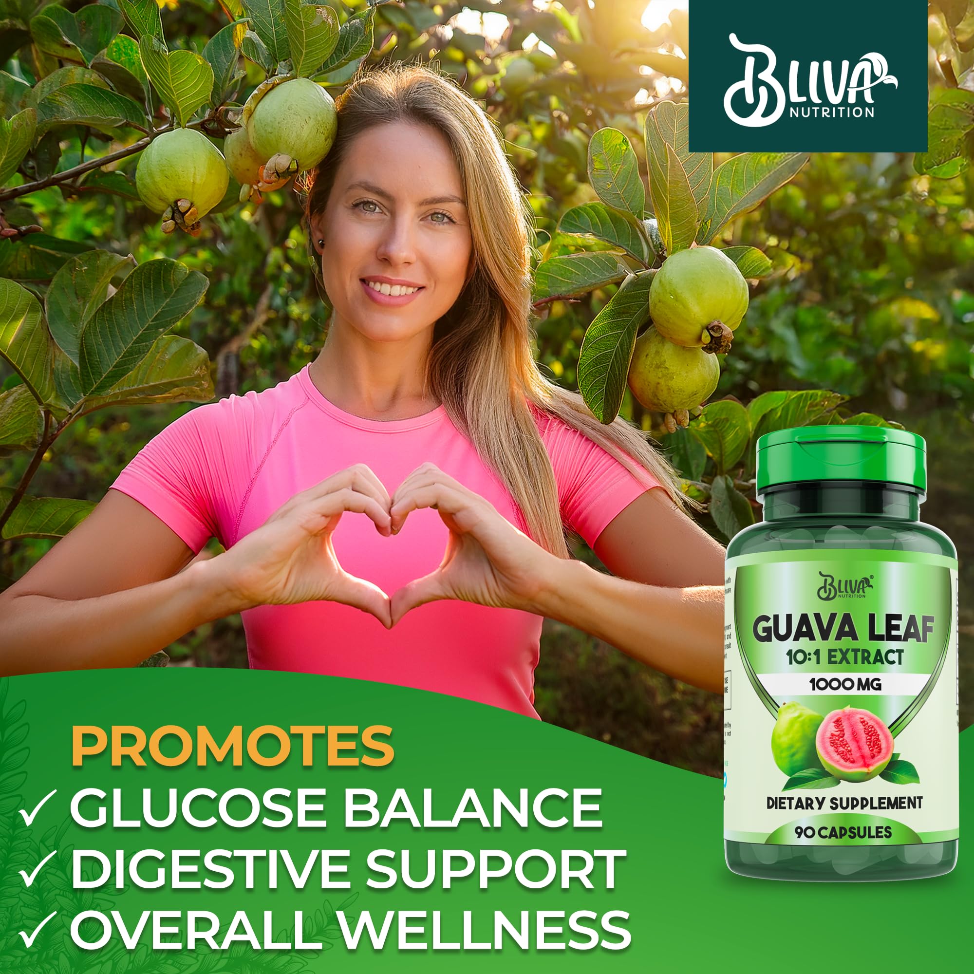 BLIVA NUTRITION polvo de hoja de guayaba textura fina y color natural