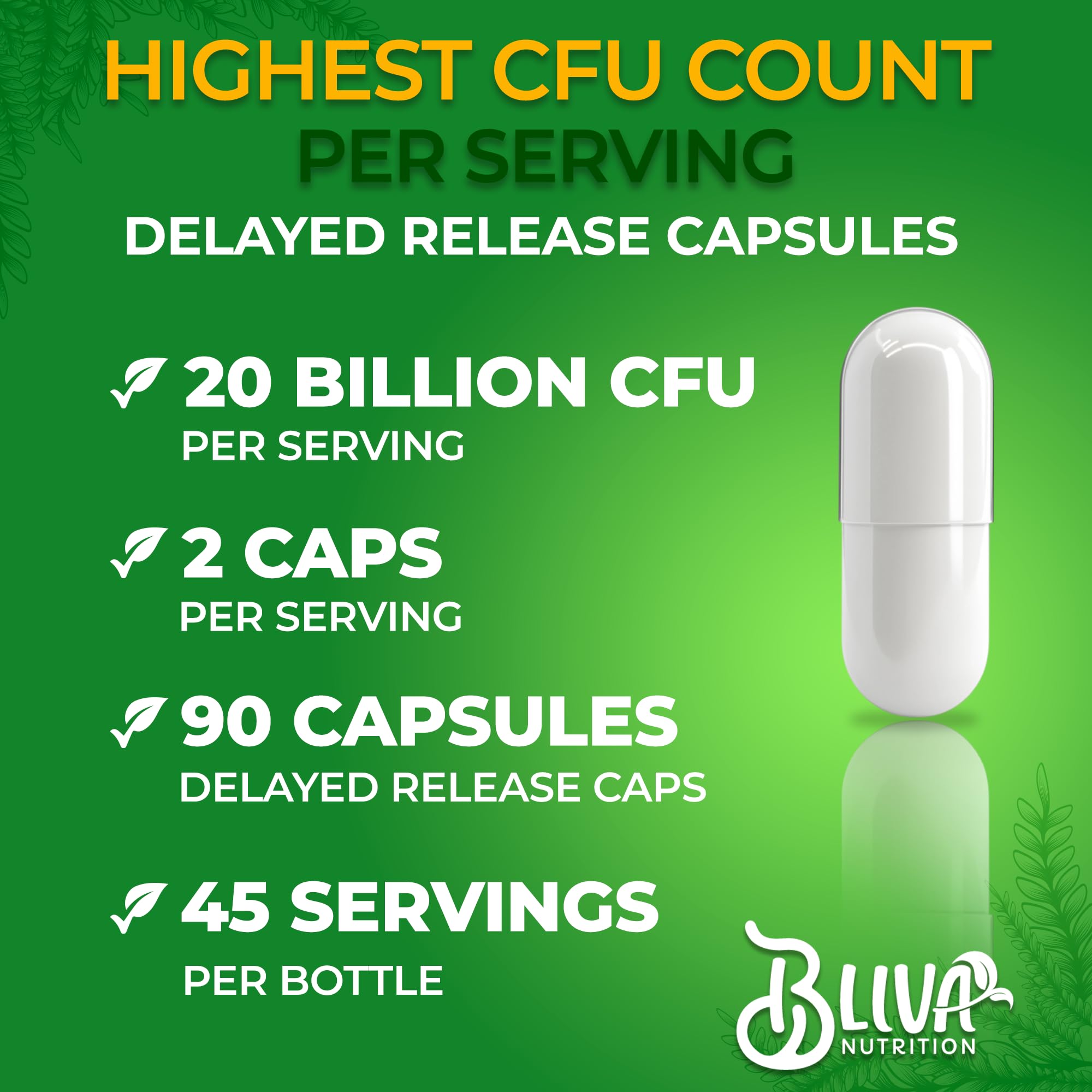 BLIVA NUTRITION cápsula en primer plano revela textura y cápsula vegetal cómoda