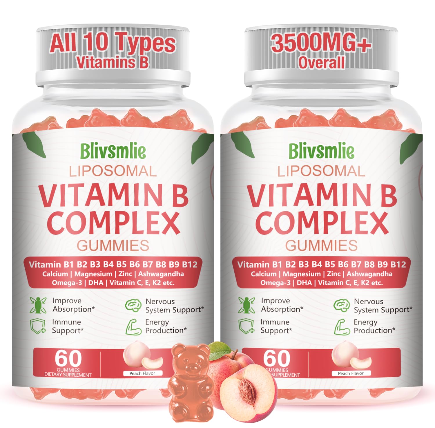 Blivsmlie vista frontal del envase mostrando gomitas y beneficios
