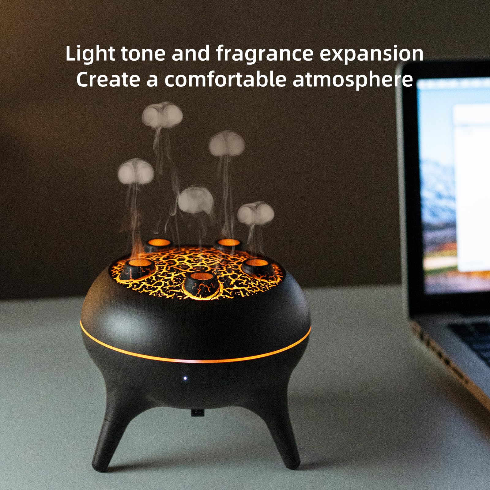 BLOIMP difusor en dormitorio con luz de color creando ambiente relajante