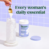 Detalle de la etiqueta Bloom Nutrition con información de ingredientes y pruebas