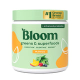 Bloom Nutrition envase frontal sabor mango mostrando diseño y porciones