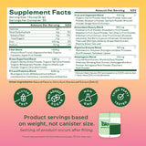 Bloom Nutrition algas spirulina y chlorella en fondo, fuente concentrada de nutrientes