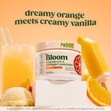 Bloom Nutrition textura del polvo visible para mezclar fácilmente