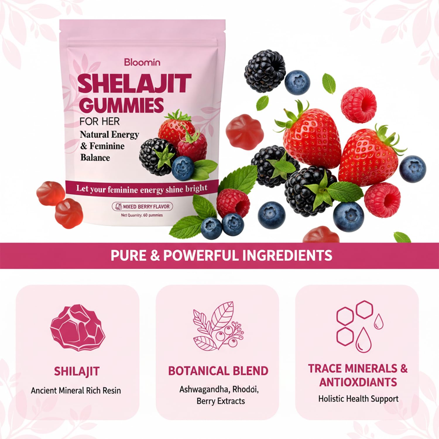 Bloomin Gummies una persona tomando gomitas para apoyo instantáneo en la rutina