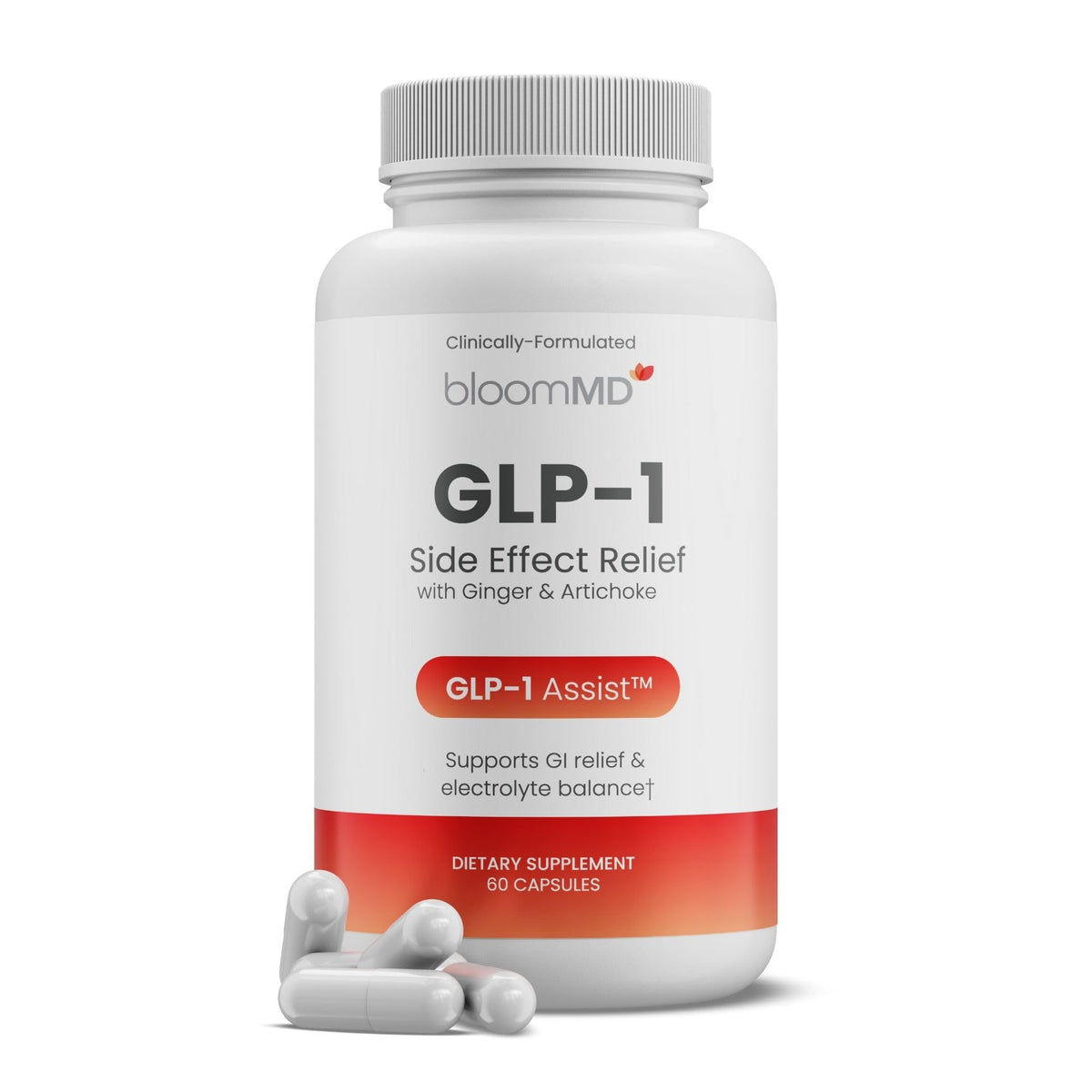 BloomMD frontal del envase mostrando la marca y beneficios para tolerancia GLP-1