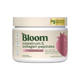 Bloom Nutrition envase frontal fresa mostrando diseño y porciones
