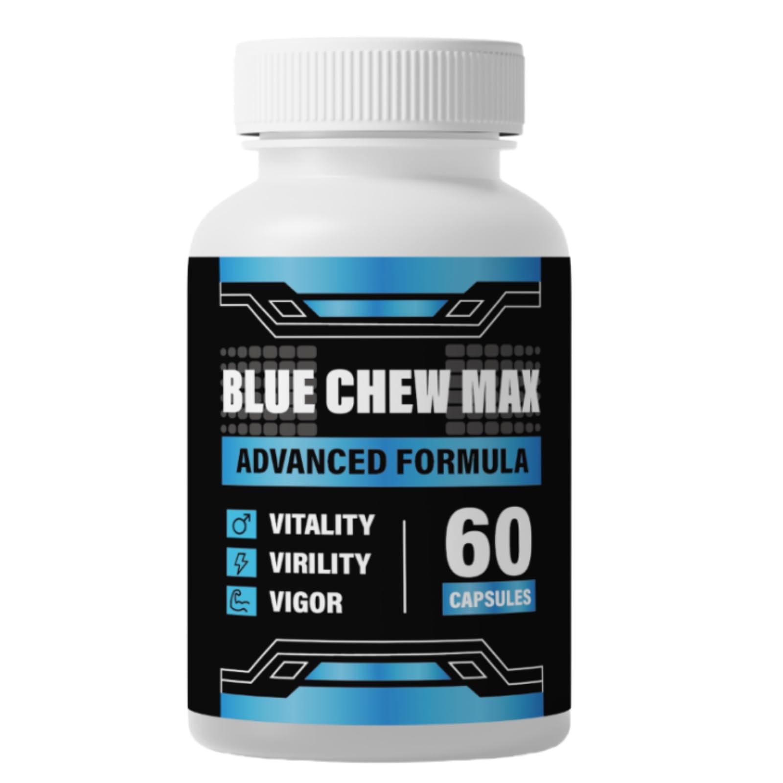 Blue Chew Max caja frontal mostrando el envase, ofrece discreción y facilidad