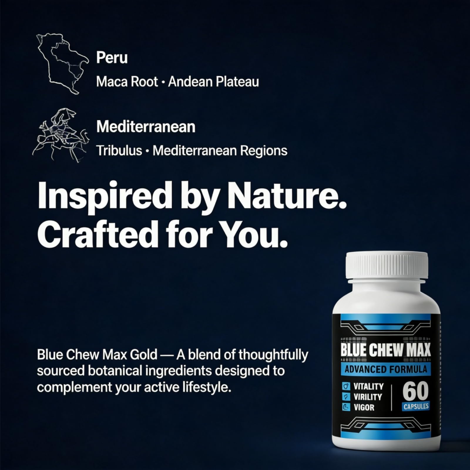 Blue Chew Max cápsulas detalle de textura, enfoque en calidad del producto