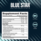 Blue Star Status etiqueta con lista de ingredientes y calidad verificada