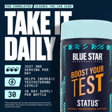Blue Star Status detalle de KSM-66 ashwagandha como ingrediente clave y beneficio