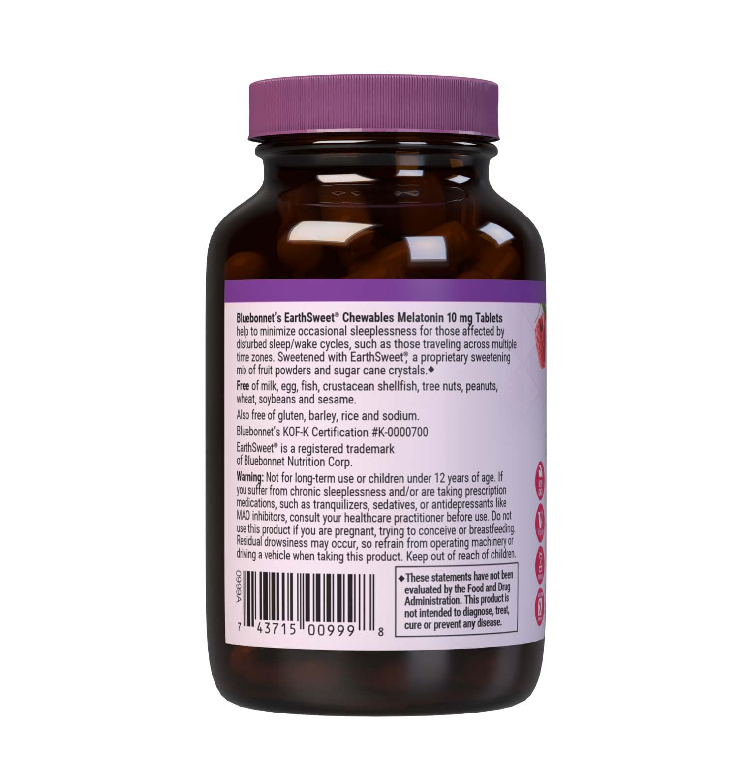 BlueBonnet etiqueta con información nutricional y controles de calidad
