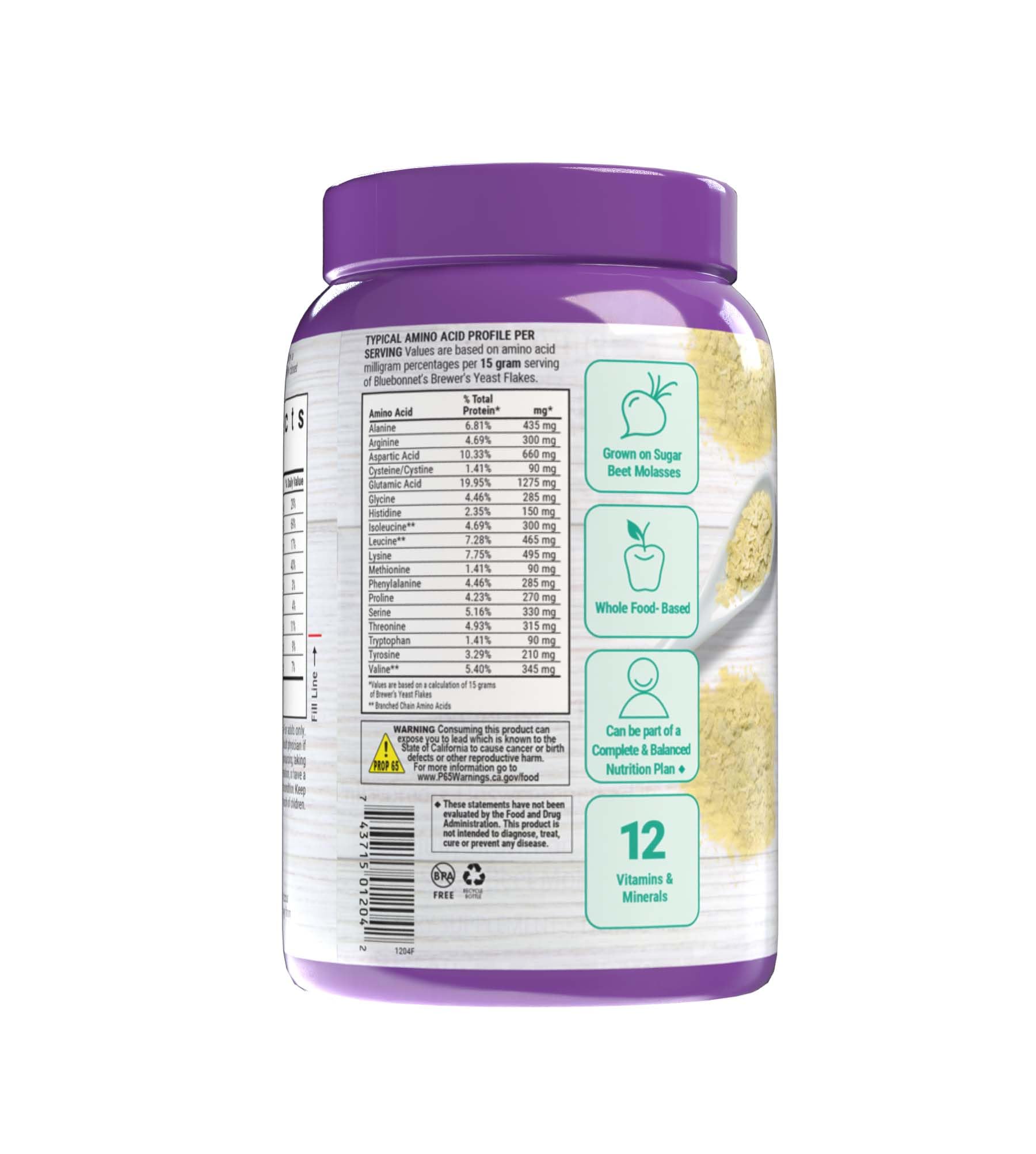 BlueBonnet etiqueta nutricional clara mostrando vitaminas y libre de alérgenos
