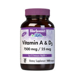BlueBonnet frasco frontal mostrando 100 softgels y beneficios claros
