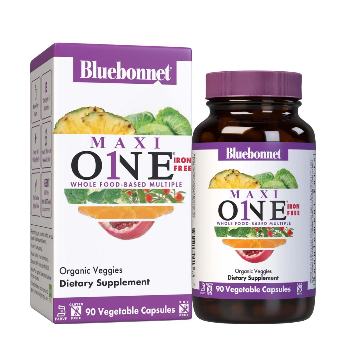 BlueBonnet frente del empaque mostrando el nombre del producto y beneficios claros