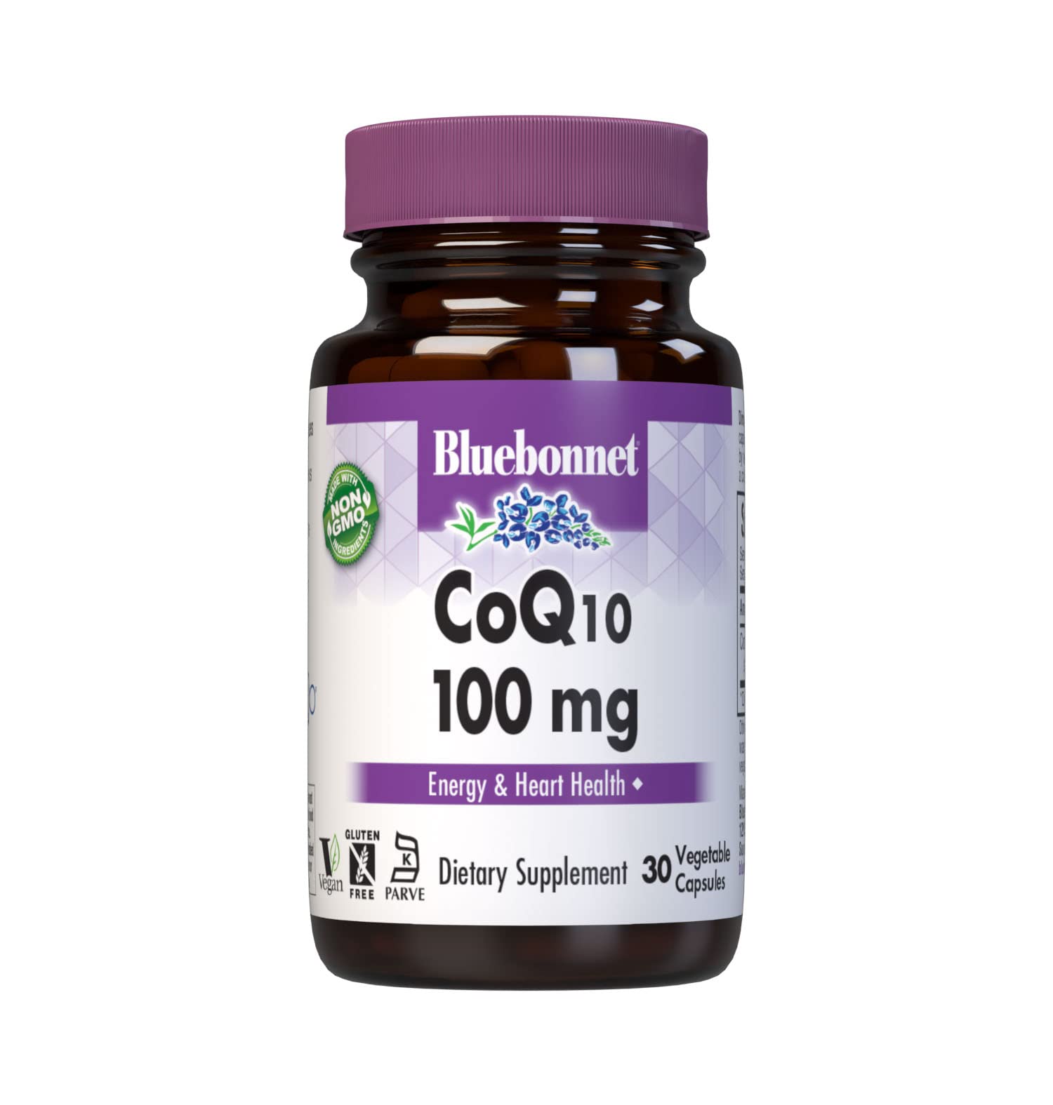 BlueBonnet envase frontal con cápsulas vegetales 100 mg, facilita rutina diaria