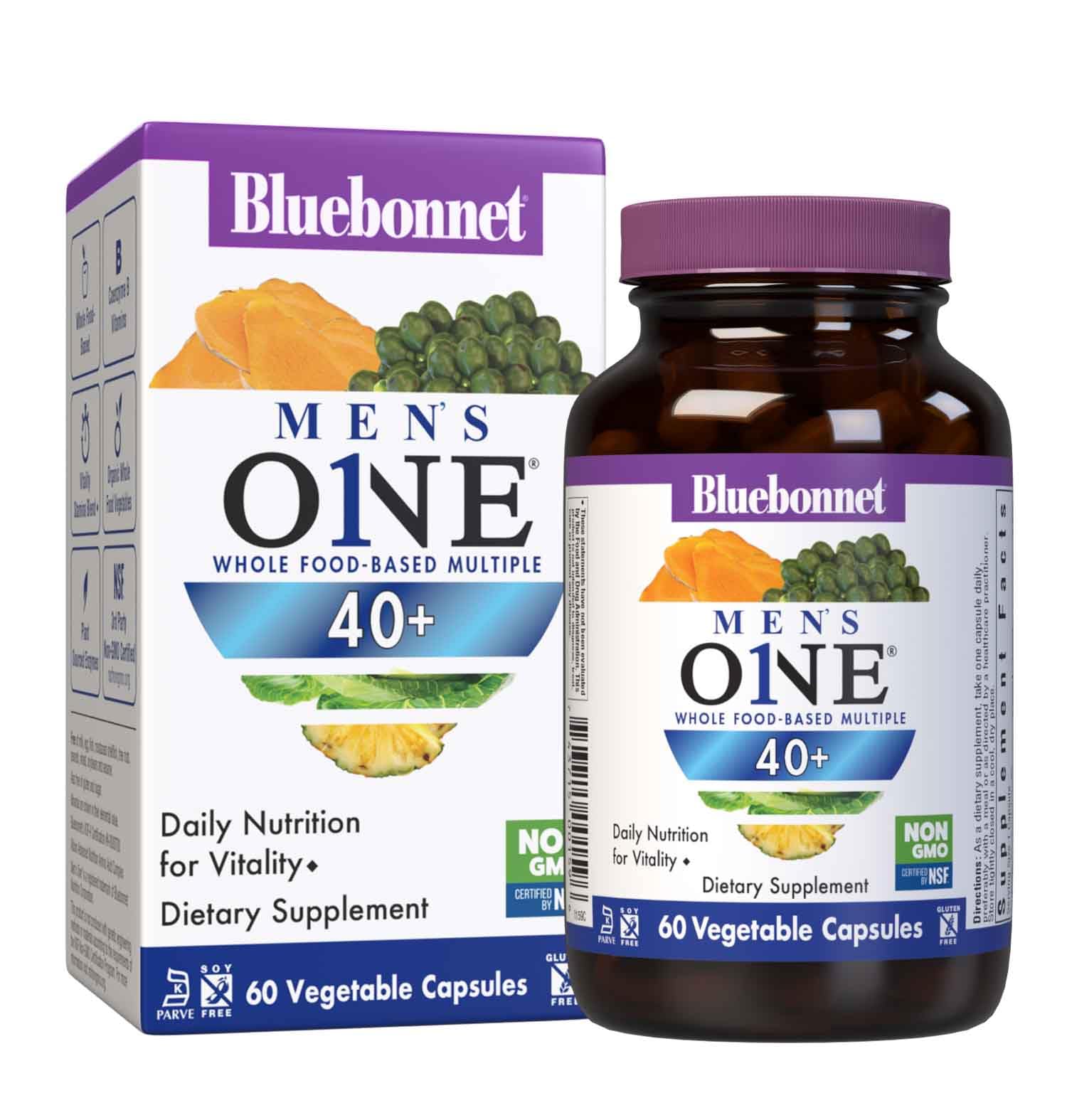 BlueBonnet envase frontal del multivitamínico mostrando beneficios claros