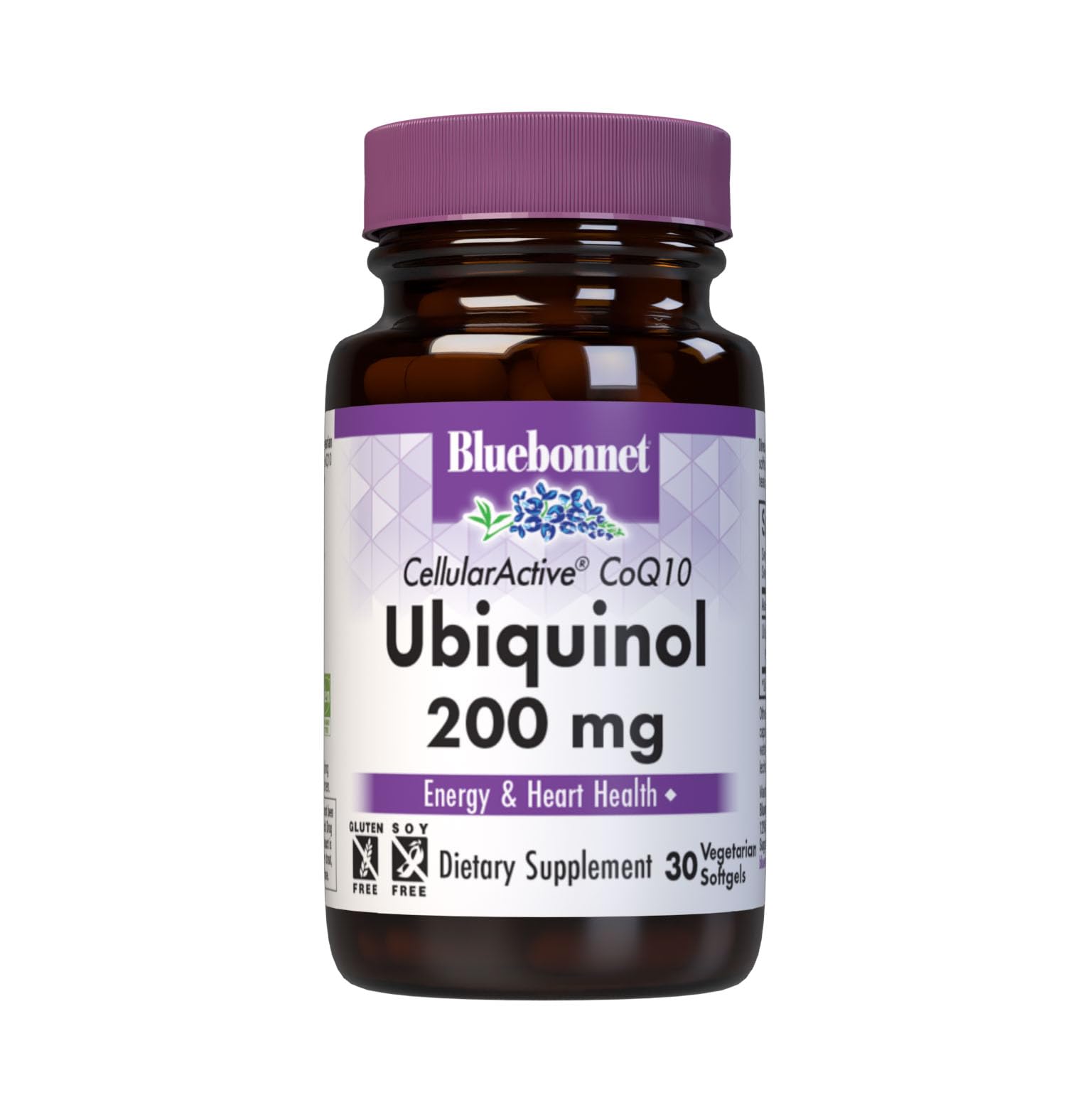 BlueBonnet empaque frontal Active CoQ10 200 mg mostrando etiquetas y beneficios