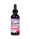 BlueBonnet envase frontal de B12 líquido con etiqueta y beneficio de absorción