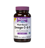 BlueBonnet envase frontal Plant Based Omega mostrando información clara y beneficios