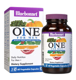 BlueBonnet frasco frontal One for Men mostrando etiqueta y beneficios claros