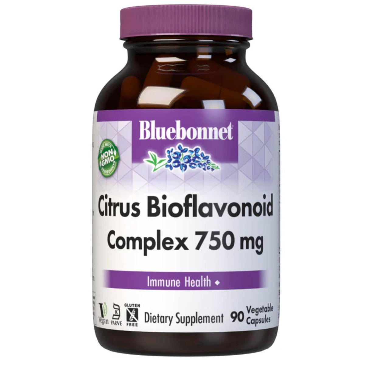 BlueBonnet frontal del envase mostrando cápsulas y beneficios de forma clara