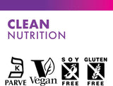 Iconos Kosher, sin gluten y vegan en etiqueta BlueBonnet indicando seguridad