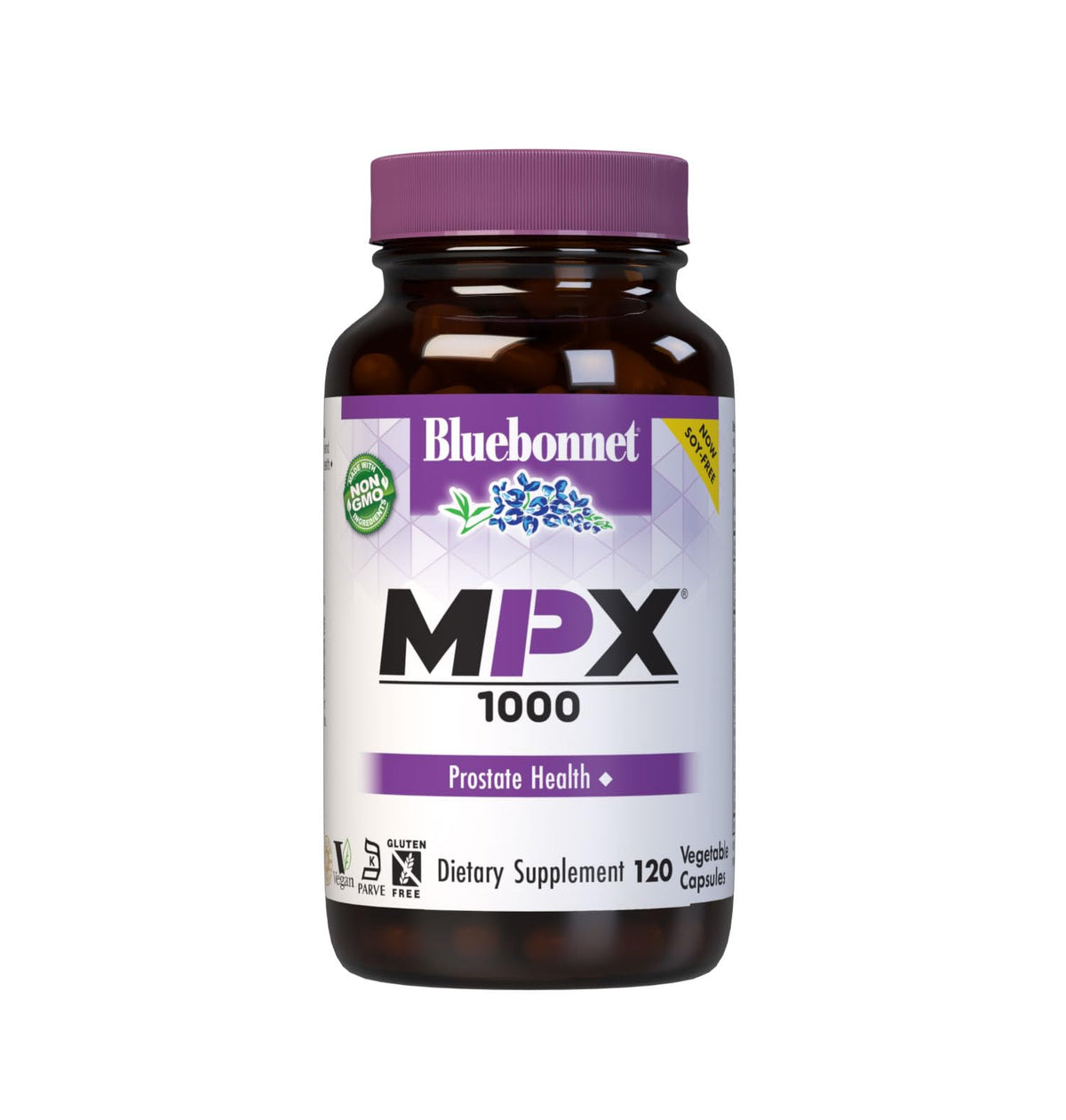 BlueBonnet MPX 1000 frasco delantero mostrando etiqueta clara y beneficios