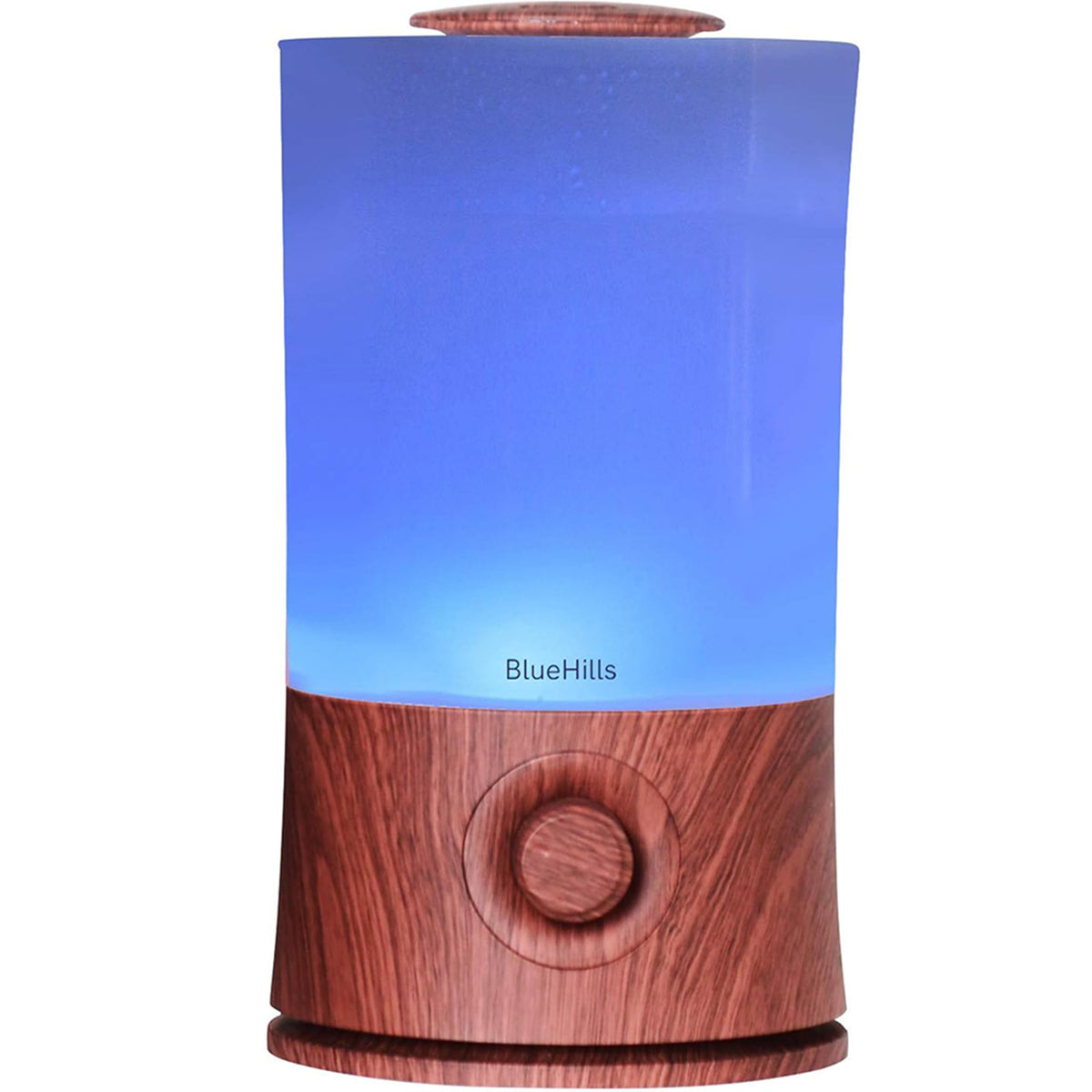 BlueHills vista frontal en madera oscura, elegante y funcionalidad visible