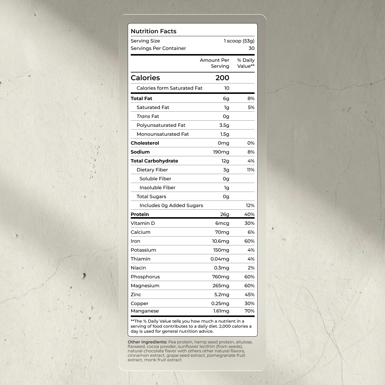 Blueprint Bryan Johnson primer plano del polvo para apreciar textura sedosa