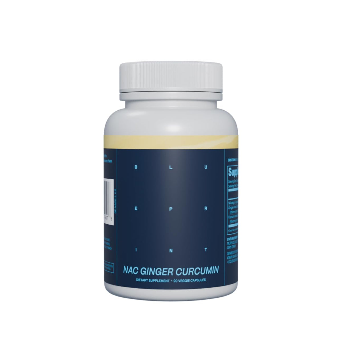 Blueprint Bryan Johnson envase frontal mostrando cápsulas y marca, claridad y confianza