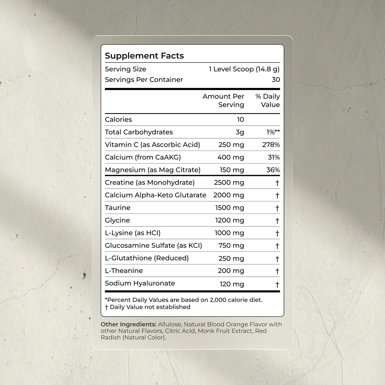 Blueprint Bryan Johnson primer plano del polvo Longevity Mix que destaca textura fino y fácil disolución