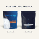 Blueprint Bryan Johnson primer plano del polvo micronizado, beneficio de disolución rápida