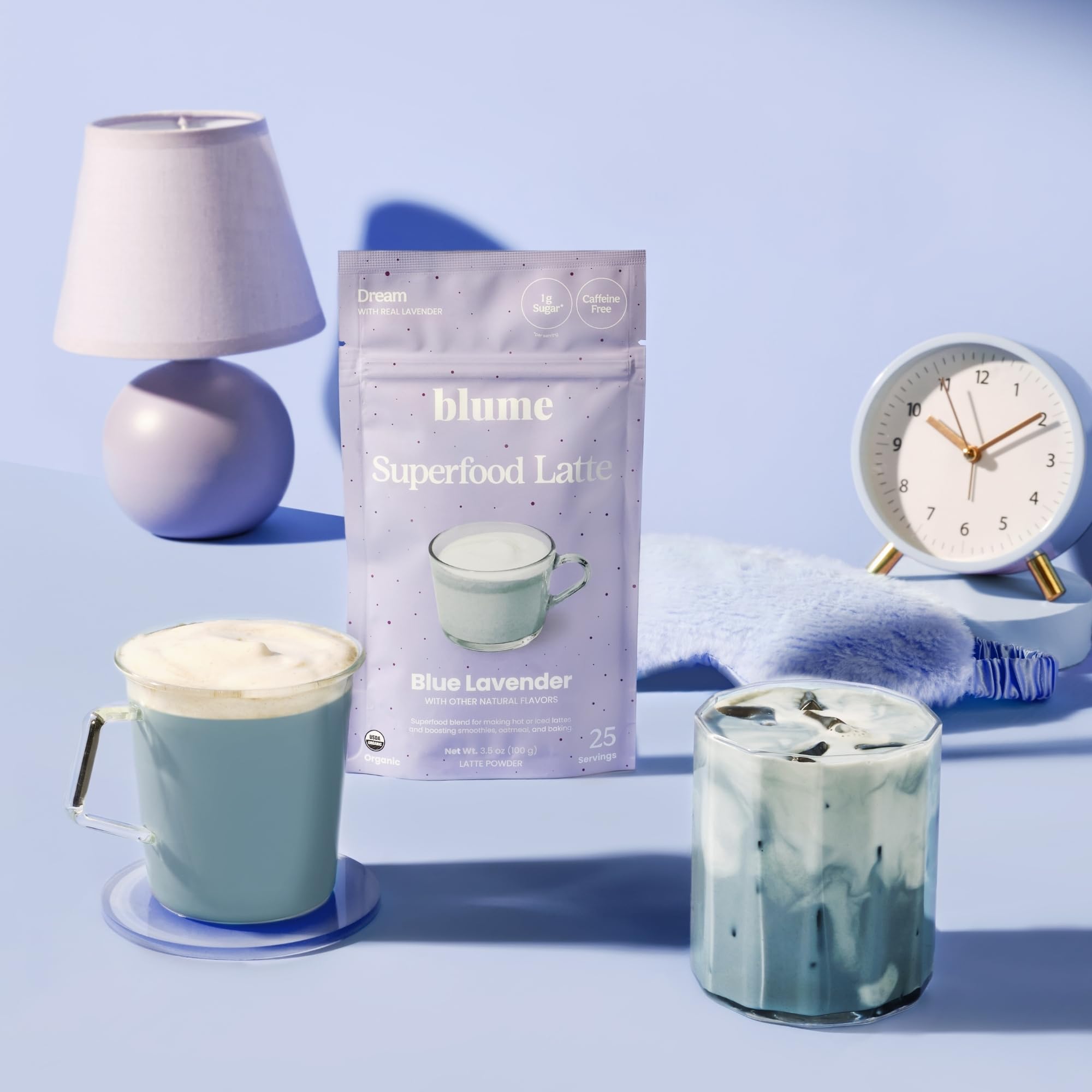 Blume etiqueta con certificaciones USDA Organic y plastic neutral visibles