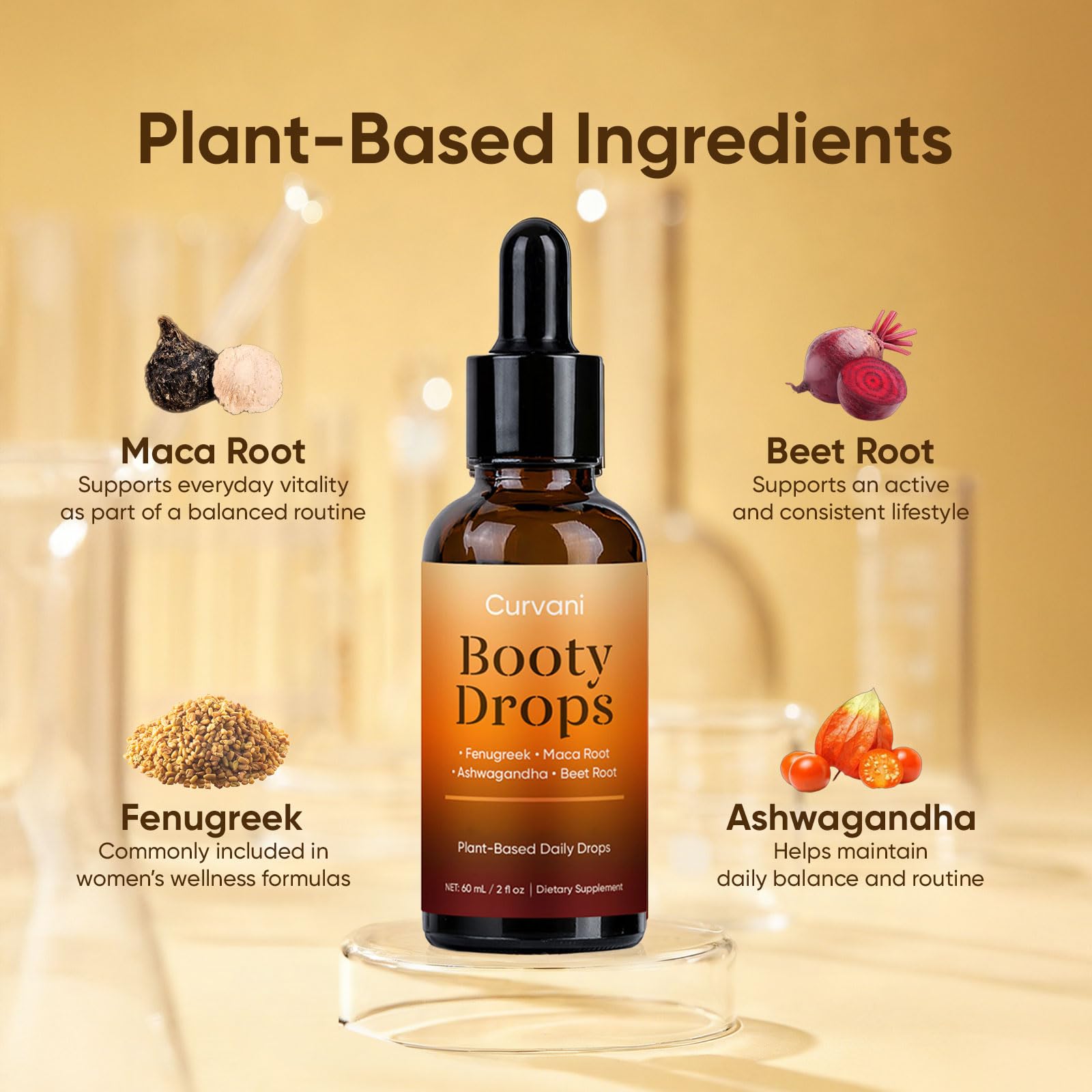Boaccy Curvani etiqueta con lista de ingredientes botánicos visible