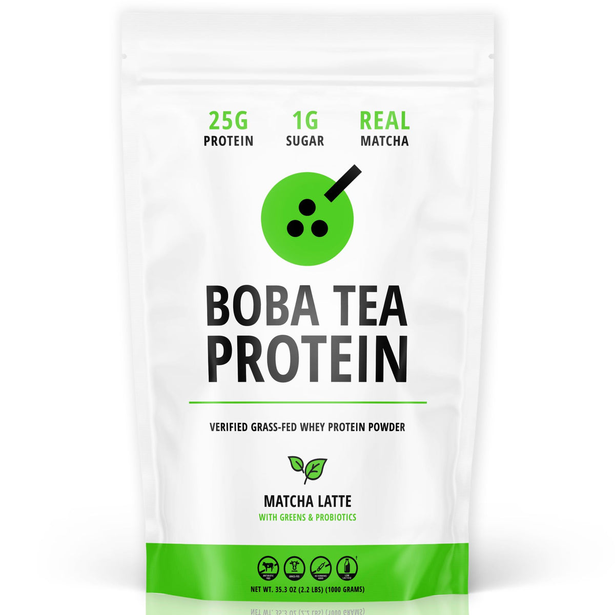Boba Tea Protein envase frontal mostrando diseño y beneficios
