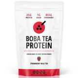 Boba Tea Protein envase frontal mostrando el sabor fresa y beneficios proteicos