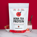 Boba Tea Protein textura del polvo en cuchara, mezcla fácil y sin grumos