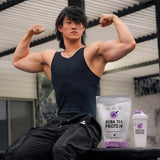 Boba Tea Protein comparativa de tamaño de porción para 25 servicios